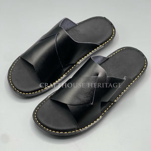 Handmade Slippers for Men in Black and Brown Color