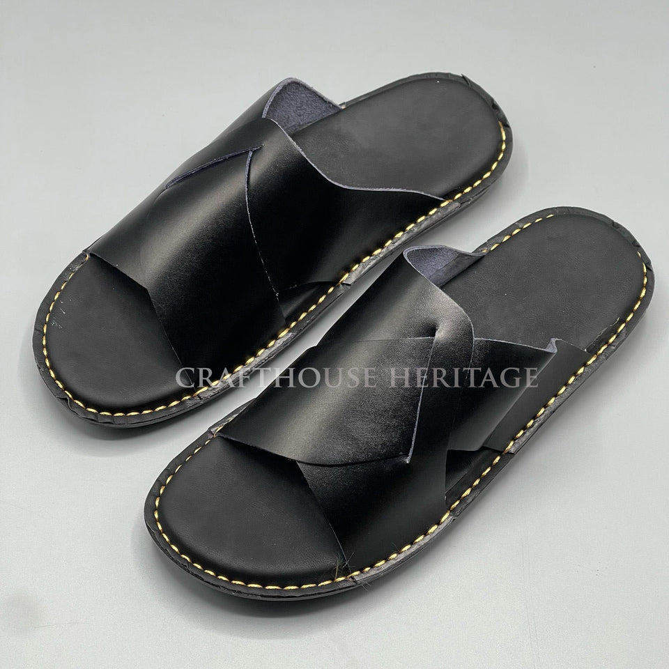 Handmade Slippers for Men-Black