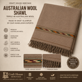 Premium Brown Triple 48 Australian Wool  Shawl - SH-14