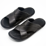 Handmade Soft Sole Slippers For Men - D3 Design Black