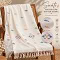 Women’s Swati Handloom Winter Shawl – Off-White Wool Shawl