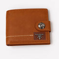 Leather men wallet with closure button