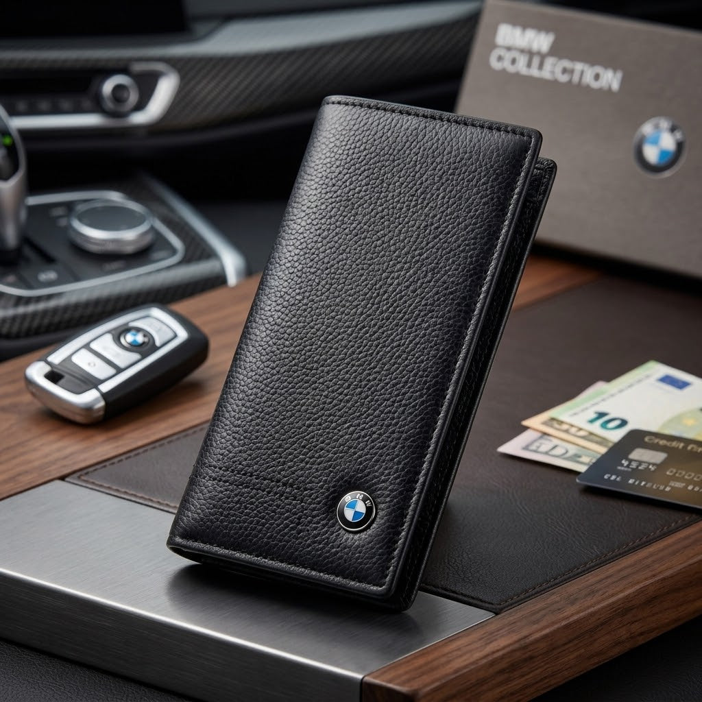 Executive Black Genuine Leather Long Wallet for Men