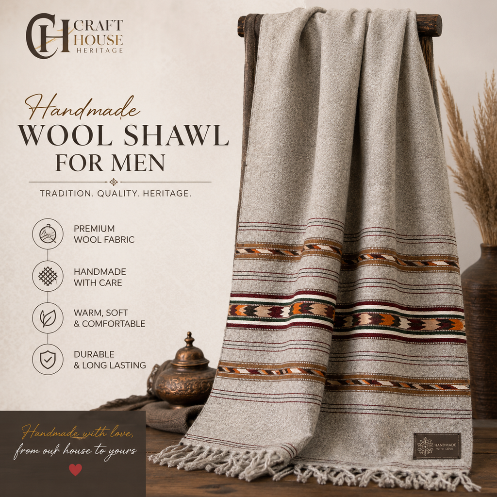 Handmade Sheep Wool Shawl For Men