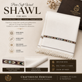 Premium Triple 72 Pure Wool Handloom Shawl – Off White - SH-12