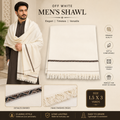 Handmade off white shawl for men