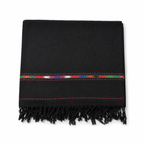 Pure Australian wool Shawl for men Jet Black - SH-19