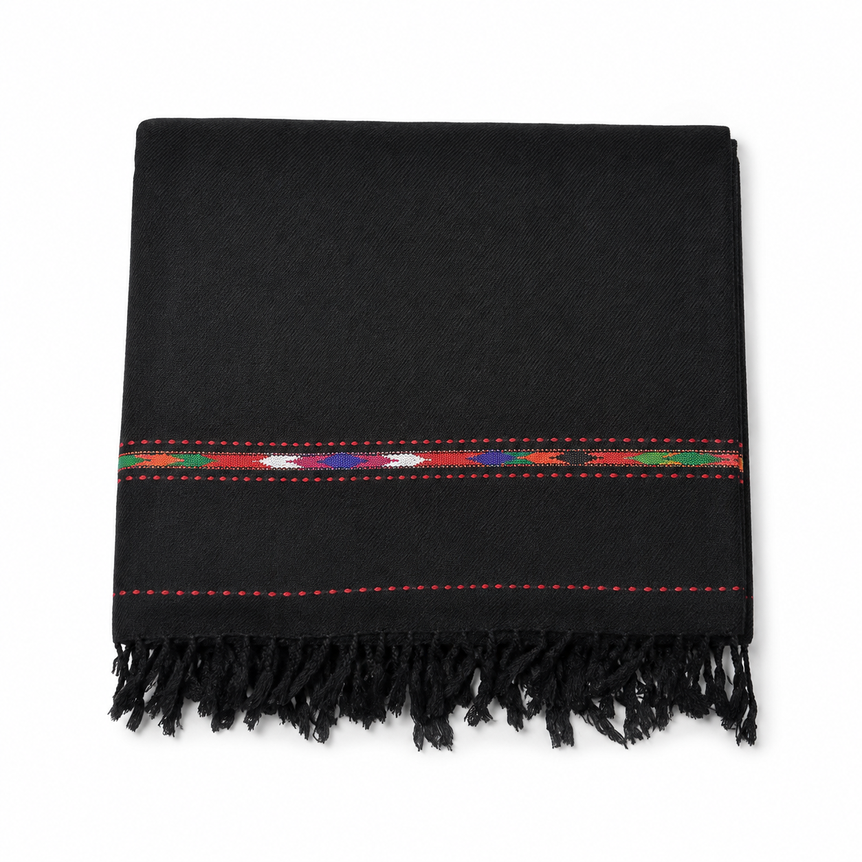Pure Australian wool Shawl for men Jet Black - SH-19