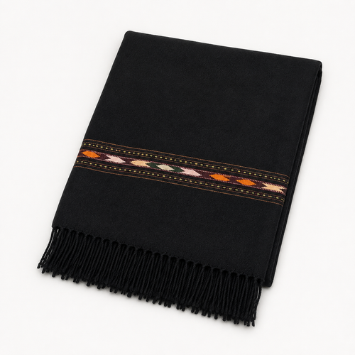 Black Australian Wool Shawl for Men – 100% Pure Wool -SH-20