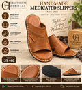 Handmade soft sole medicated slippers for men -D5 Orange