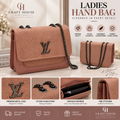 Premium Ladies Handbag – Textured Shoulder Bag with Stylish Chain Strap