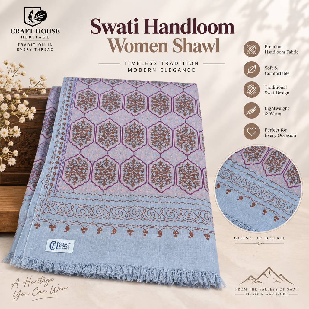 Handloom Shawl for Women with machine embroidered work - Grey