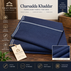 Navy Blue Handloom Charsadda Woolen Khaddar Fabric for Men