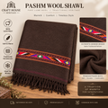 Premium Dark Brown Pashm Wool Shawl for Men – Traditional Single Border