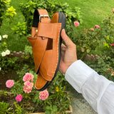 Handmade Peshawari chappal Latest Design - D4 Orange