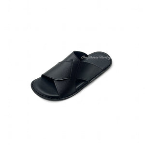 Handmade Soft padded Sole Slippers for Men - LB Black