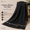 Handmade narrown border Shawl For Men - Black