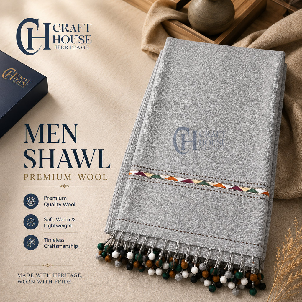 Handmade Men's Wool Shawl – Timeless Warmth & Traditional Craftsmanship