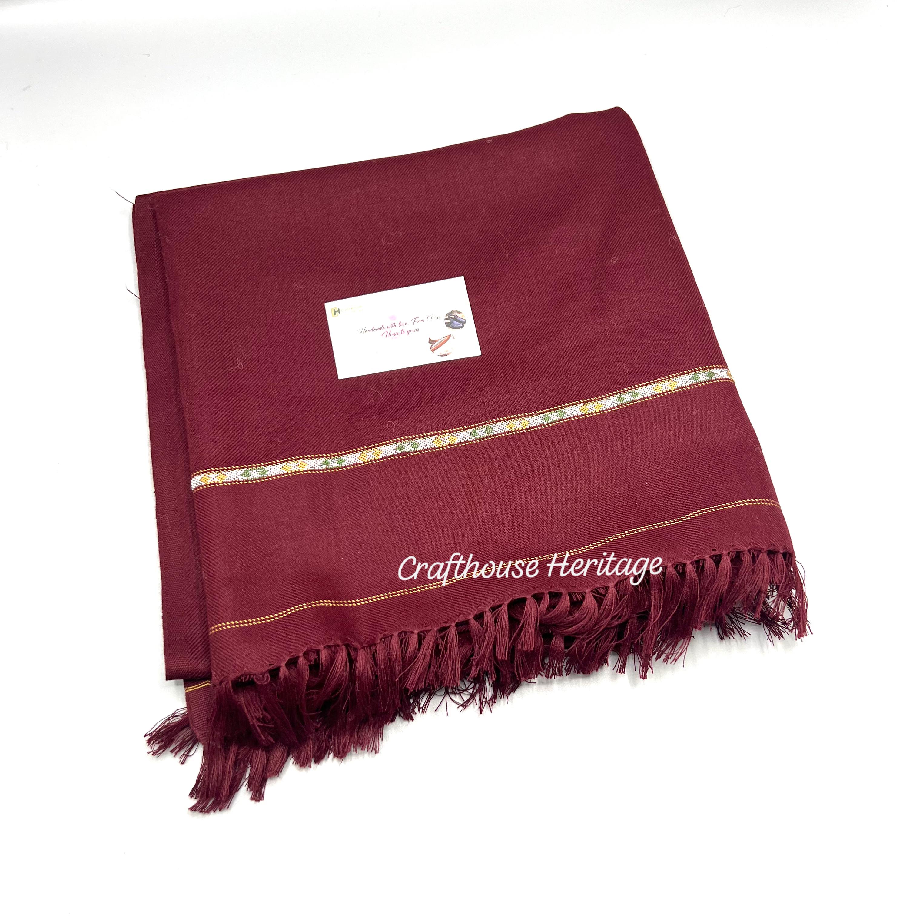 Swati Woolen Shawl For Men - Mehroon
