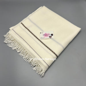 Swati woolen Shawl for Men - Off white