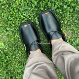 Smart Zalmi Peshawari Handstiched Chappal - Black