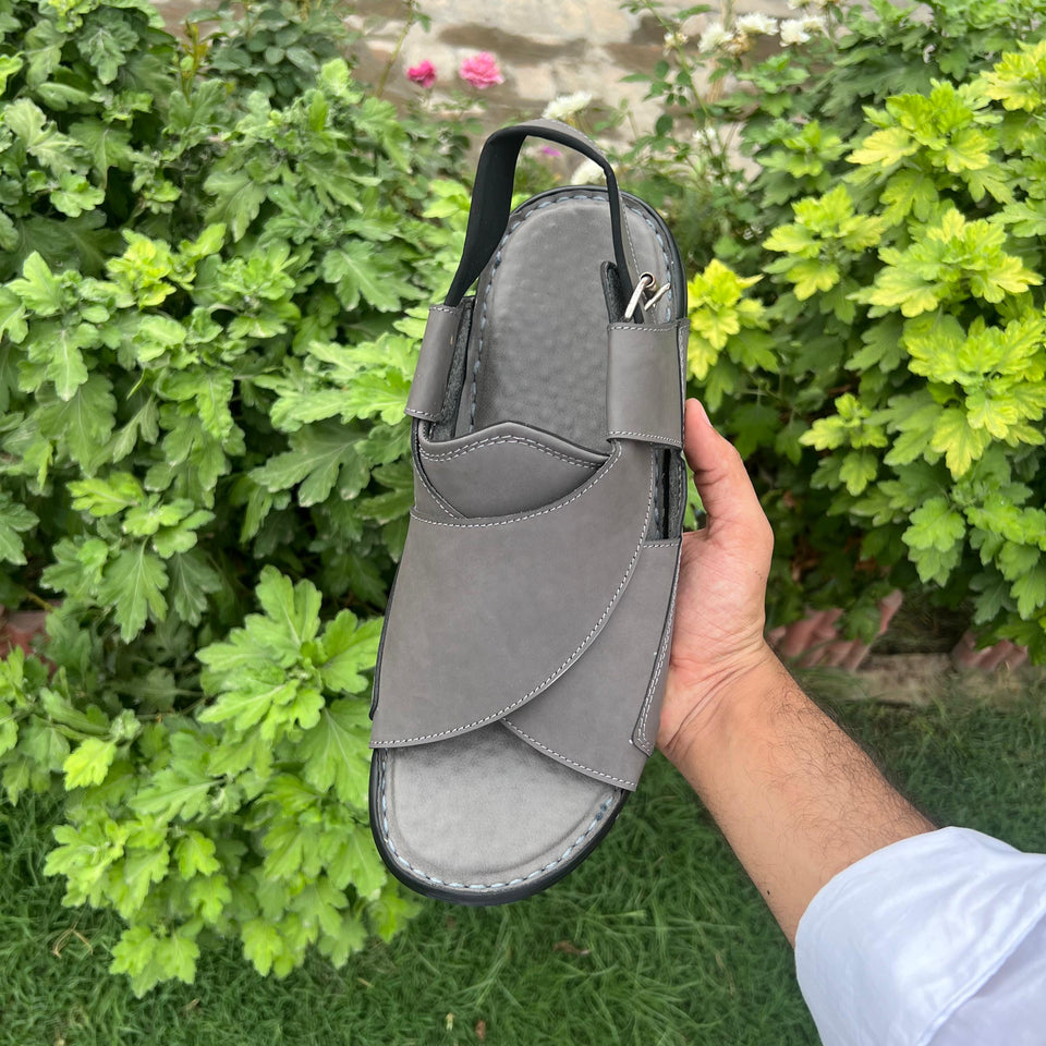 Handmade Peshawari chappal For Men New design Grey