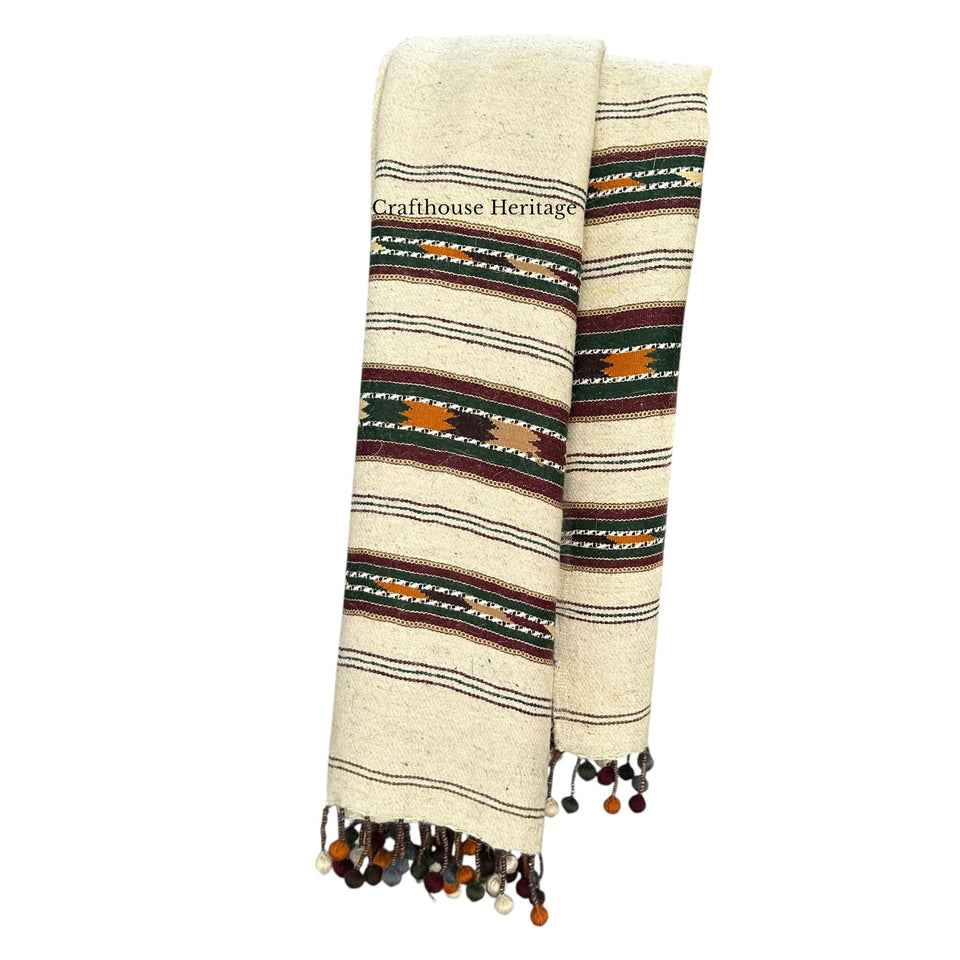 Handmade Wadera Style Swati  Shawl for Men – “Sharai” with Three Borders