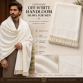 Lightweight Off-White Handloom Shawl for Men
