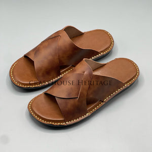 Handmade Slippers for Men in Black and Brown Color