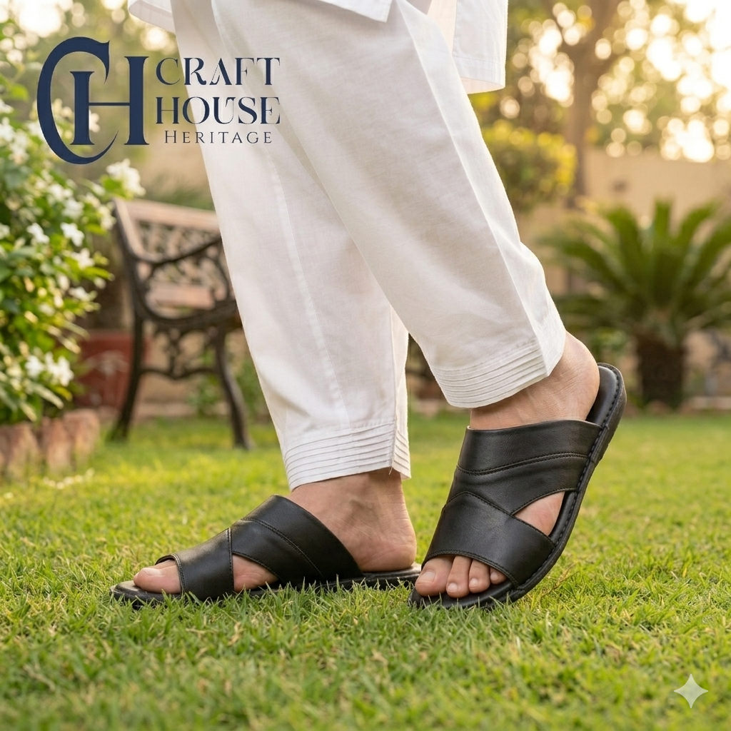 Handmade Medicated Slippers - D5 Black