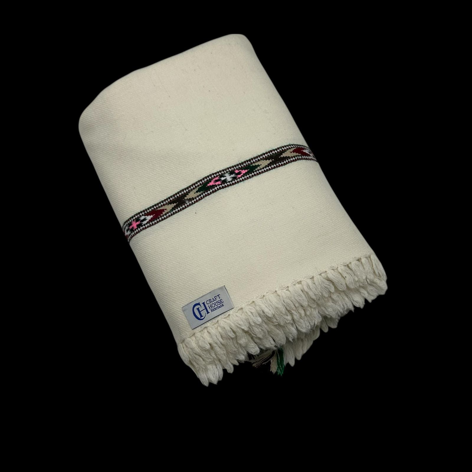 Pure lambswool Swati Warm shawl for Men - Off white