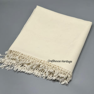 Handmade Pure Wool Offwhite Shawl for Men - Premium Quality