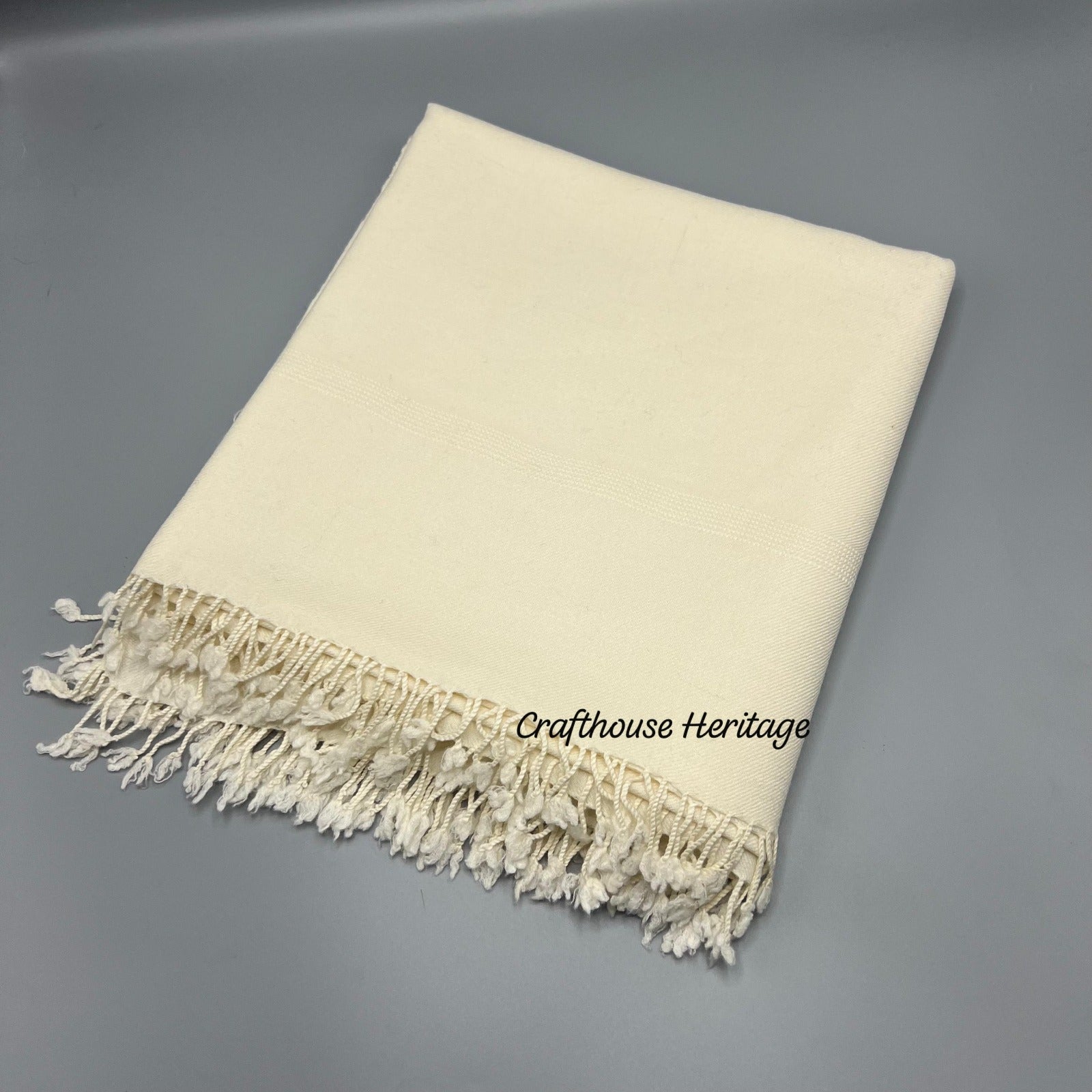 Handmade Pure Wool Offwhite Shawl for Men - Premium Quality
