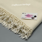 Handmade Pure Wool Offwhite Shawl for Men - Premium Quality