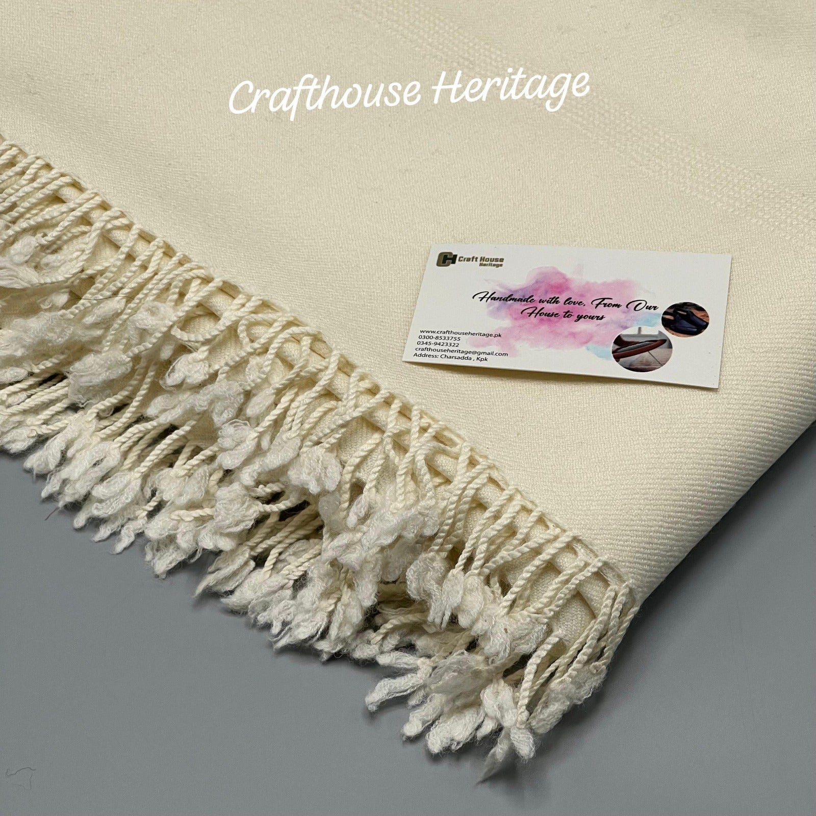 Handmade Pure Wool Offwhite Shawl for Men - Premium Quality